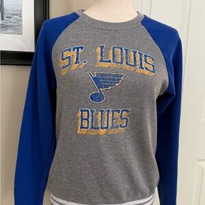NHL St. Louis Blues Gray and Blue Raglan Sweatshirt